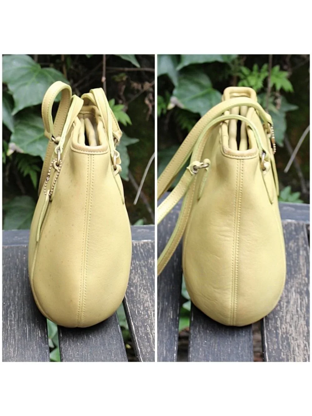 Coach Vintage - Medium Framed Pouch 9998 in Lime - USA 90s - Flaw (mold measles)